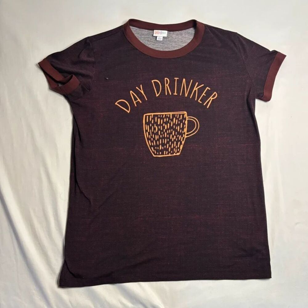 LuLaRoe Gray & Maroon Raglan Baseball T-Shirt Size L
